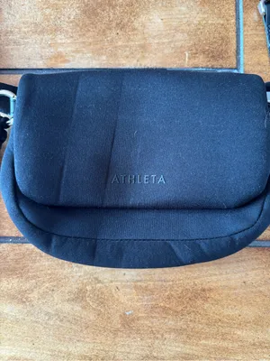 Athleta Black Crossbody Messenger Bag with Woven Key Tassel thumbnail 2