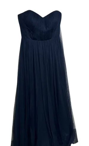 Revelry navy blue strapless chiffon tule maxi dress bridesmaid formal gown 8‎ thumbnail 1
