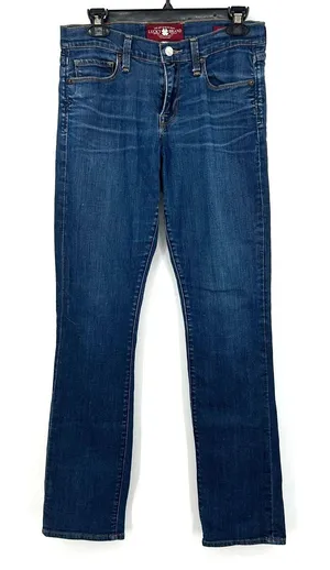 Lucky Brand Size 4 Jeans Blue‎ Dark Wash Sofia Straight Leg Fitted Mid Rise thumbnail 1