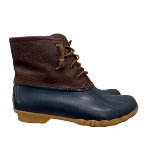 Sperry Saltwater Brown & Blue‎ Duck Boots 10 thumbnail 2