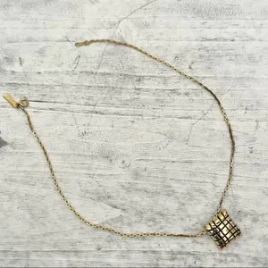 Jones New York gold tone small square pendant necklace thumbnail 3