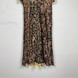 Vintage Handmade Dark Floral Sheer Maxi Dress Women M Cottage Core Fairy Romance thumbnail 3