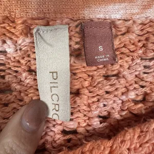 Anthropologie Pilcro Christian V-neck Sweater Size Small Chunky‎ Knit Creamsicle thumbnail 4