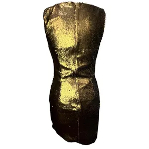 NBD Dinara Mini Dress Womens S Gold Sequin‎ Asymmetrical Sparkly Night Out Party thumbnail 6