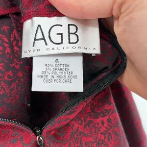 Y2K AGB Brocade Skirt Sz 6 Cherry Red Dark Academia Preppy Gothic Hong Kong 90s thumbnail 8
