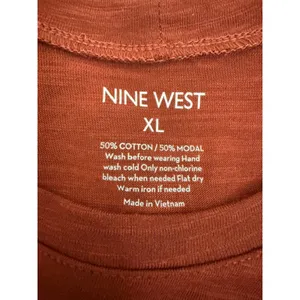 Nine West Side Ruched Sleeveless Dress Rust NWT SzXL thumbnail 4