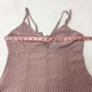 American Eagle‎ Outfitters Y2K Tan Polkadot Dress Size 8 thumbnail 6
