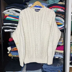 Vintage by Ralph Lauren Hand Cable Knit Fisherman Crewneck Sweater Sz Large thumbnail 1