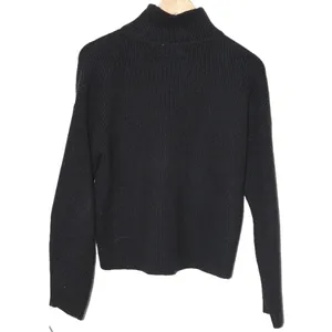 Womens Abercrombie & Fitch Black Ribbed Chunky Knit Mock Neck Sweater Size Small thumbnail 2