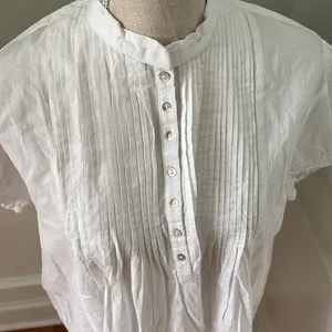 Rae Feather White Organic Cotton Short Sleeve Shirt Dress NWT M thumbnail 4