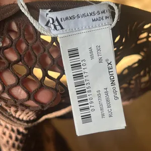Zara Brown Mesh Open Knit Sleeveless Bodysuit XS-S NWOT thumbnail 7
