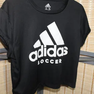 Adidas Black Soccer Climalite Athletic Cropped Tee thumbnail 1