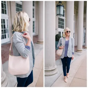 J.Crew Mercantile Sweater Blazer Women S Grey Cotton Knit G9309 Dark Academia‎ thumbnail 2
