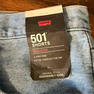 Levi's Light Blue 501 High Rise Shorts thumbnail 3