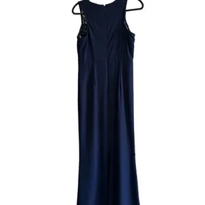 Lulus Navy Blue Sleeveless Lace Onlay Maxi Gown Dress Size L thumbnail 2