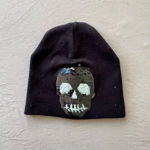 Reversible Beanie Skull Beanie Cap Black thumbnail 1