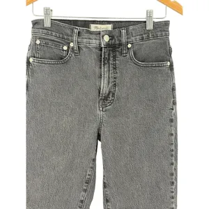 Madewell The Perfect‎ Vintage Jean Womens 25 Black High Rise Straight Leg Denim thumbnail 5