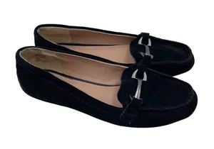 I Love Comfort Memo Tech Driving Loafers Flats Size 9.5 Black Suede Leather Shoe thumbnail 1