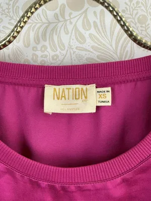Nation LTD Miss Magenta Bell Sleeve Blouse - Size - XS thumbnail 7