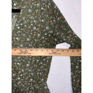 Gap cottagecore‎ Olive Green Ditsy Floral Button Front Long Sleeve Mini Dress thumbnail 7