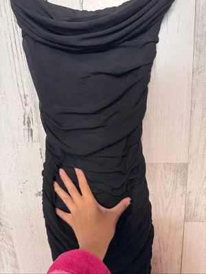 Oh Polly Black Ruched Cowl Neck Maxi Dress Womens Size US 6 UK 10 Spaghetti Stra thumbnail 3