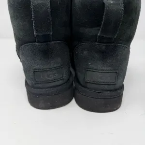 UGG Classic Mini II Suede Shearling Ankle Boot Black Women Size 7 thumbnail 4