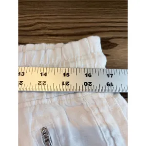 Athleta Cabo Linen Wide Leg‎ Pant White Drawstring Elastic Waist 14 thumbnail 8
