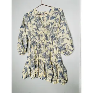 SANDRO Off White Floral Lace Up Neck Tie Mini Josella Dress Size Small thumbnail 4