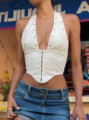 Princess polly pallida pu jordy top white thumbnail 1