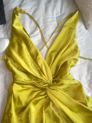 ASOS Yellow Formal Satin Dress thumbnail 6