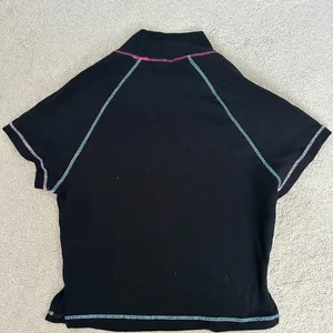 Princess Polly Black Ribbed Crop Top with Colorful Trim thumbnail 6