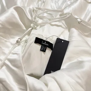 Lulus Modern Adoration White Satin Backless Lace-Up Maxi Dress size XL NWT thumbnail 7