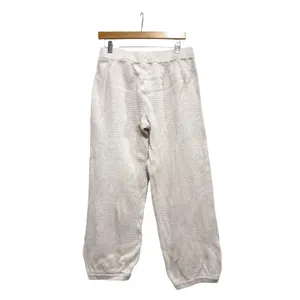 Free People FP Beach Ivory Cotton Knit Textured Jogger Pants Cream Women Medium thumbnail 2