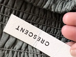 Crescent Medium Olive Smocked Linen Blend Crop Top Peasant Cottagecore Bohemian thumbnail 7