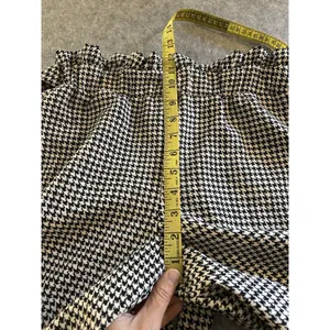 BeBop Black White Plaid Tie Front Wide Leg Pant M, Casual Travel Office Comfort thumbnail 9