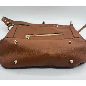 MONTANA WEST Studded Saddle Tan Leather Purse‎ Concealed Carry Handbag cognac thumbnail 4