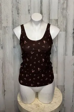 Brown floral tank top Brown Size M thumbnail 1
