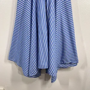 Ivy + Blu Striped‎ Shirt Dress Fit & Flare handkerchief hem Cotton Blue White 10 thumbnail 10