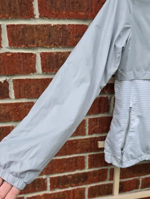 New Balance | Grey and White Windbreaker Hooded Jacket Size S thumbnail 6
