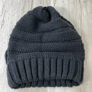 Brook + Bay Dark Gray Knit Slouchy Winter Warm Beanie Hat thumbnail 4