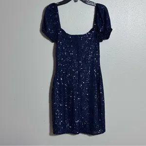 Windsor Women Navy Blue Party Season Sequin Bodycon Mini Dress size S.‎ thumbnail 6