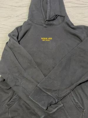 Nike Black Hoodie with Yellow Embroidered Logo thumbnail 1