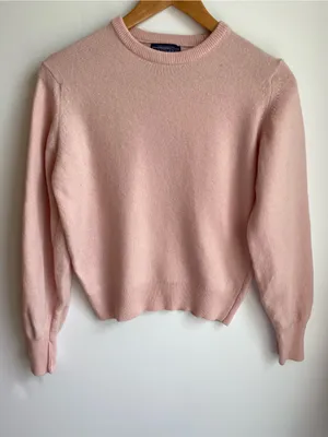 VTG Lands End 100% Lambswool Made in England Crewneck Sweater Jumper Pink S thumbnail 1