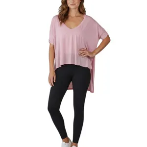 LULULEMON My Mantra V-Neck Hi Low Top Tunic Sz 12/14 Pink Athletic Everyday thumbnail 2