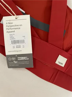 Vuori NWT Stride Bra Strappy Support Sports Bra Poppy Red Size L thumbnail 3