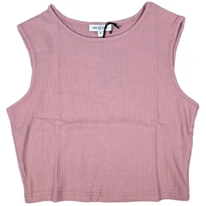AREA STARS Mauve Waffle Knit Cropped Tank‎ Top Sleeveless Size L thumbnail 1