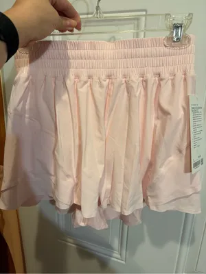 NWT new womens lululemon shake it out shorts small s light pearl pink $68 lined thumbnail 3