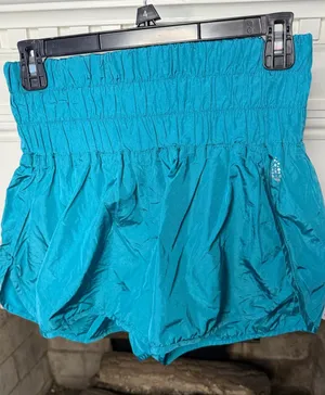 FP Movement by Free People Turquoise Smocked Waist Athletic Shorts thumbnail 1