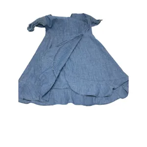 J.Crew‎ Chambray Denim Fit & Flare Dress Size 4 Blue V-Neck Flutter Sleeve thumbnail 5