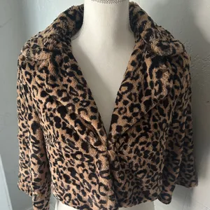 CAbi Brown Leopard Teddy Jacket thumbnail 4
